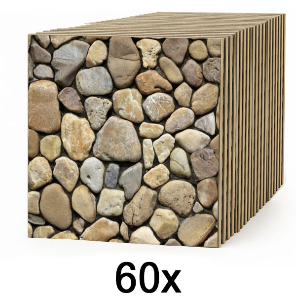 6x 3D wandtegels met steeneffect – peel & stick | STONEBLOCKS