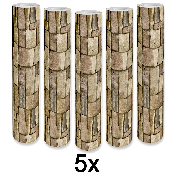 5x Zelfklevend 3D Bakstenen Wandpaneel | WALLCORWRAP