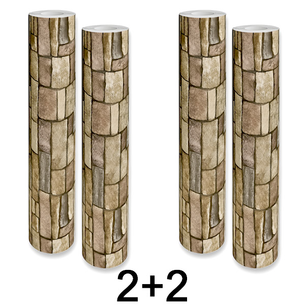 2x 1+1 GRATIS 1+1 GRATIS Zelfklevend 3D Bakstenen Wandpaneel | WALLCORWRAP
